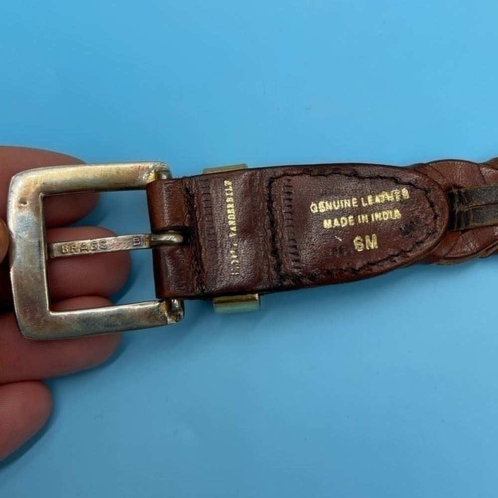 Vintage Gloria Vanderbilt Genuine Leather Braided Belt - Picture 4 of 5